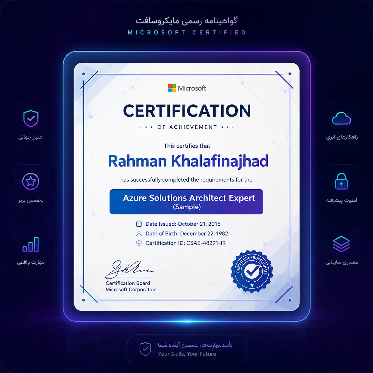 گواهینامه Microsoft Certified Azure Solutions Architect Expert